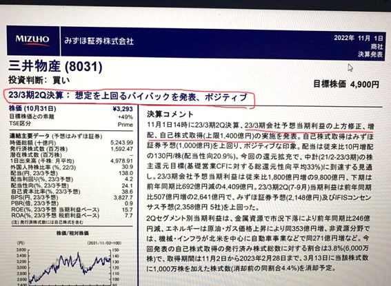 三井物産(8031)